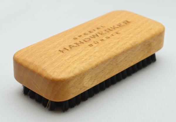 Handwerker Handwaschbürste, kräftige schwarze Naturborsten, 7 Reihen, Griffmulden für guten Halt.